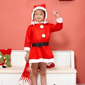 コスプレ衣装 キッズサイズ クリスマス サンタ衣装 サンタワンピース 秋 冬 子供 こども 子ども 女の子 女児 ch037