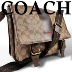 COACH コーチ ショルダーバッグ メッセンジャーPVC シグネチャー 茶色