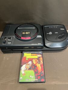 ♪♪SEGA♪♪MEGA DRIVE MEGA-CD2 HAA-2510 本体 ゲーム機 ゲームソフト付き テレビゲーム サイドポケット