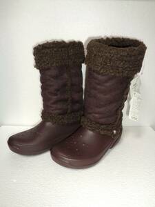 CROCS クロックス nadia ブーツ サイズ 25cm W9 茶色 BROWN 未使用 即決 匿名配送 ゆうパック 送料込み