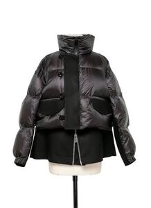 送料込 sacaiサカイ24年AW新作 Puffer Jacketパファージャケット ダウンジャケット ブラック(3)