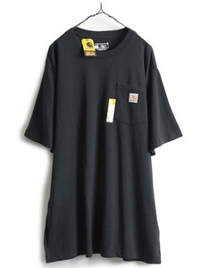 デッドストック ■ カーハート ポケット付き 半袖 Tシャツ メンズ L / 未使用 CARHARTT ワンポイント ロゴT ポケT ヘビーウェイト ブラック
