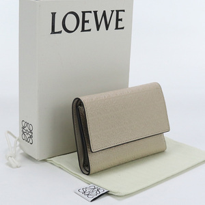 中古 LOEWE リピート バーティカルウォレット スモール C499S97X07 ベージュ ランクAB us-2