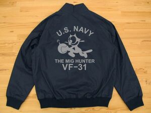 U.S. NAVY VF-31 ネイビー スイングトップ グレー 4XL フライトジャケット ma-1ミリタリー VFA-31 USN トムキャット