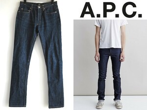 濃紺 A.P.C. アーペーセー CURE H キュア スリム タイトフィット デニムパンツ 29 インディゴ 色残り多 スキニー