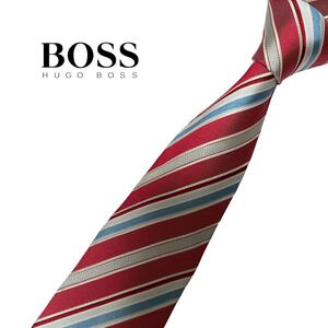 HUGO BOSS ネクタイ ナロータイ レジメンタル柄 ストライプ柄 ヒューゴボス USED 中古 m1183