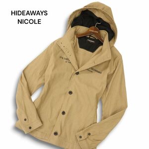 22AW★ HIDEAWAYS NICOLE ハイダウェイ ニコル ロゴプリント★ ストレッチ フーディー ジャケット ブルゾン Sz.50　メンズ　C4T07752_8#O