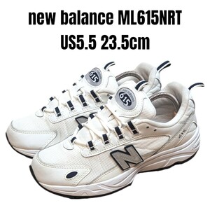 new balance ML615NRT ニューバランス 23.5cm ホワイト　レディーススニーカー　ニューバランススニーカー