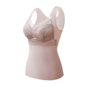 ☆ ライトピンク ☆ Lサイズ ☆ カップ付タンクトップ レース pmybra806 ブラトップ タンクトップ カップ付き カップ入り ブラタンクトップ