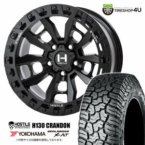 4本セット HOSTILE H130 CRANDON 17x9.0J 5/127 +0 ASP YOKOHAMA GEOLANDAR X-AT G016 285/70R17 ブラックレター ラングラー O/Fサイズ