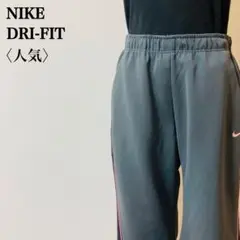 人気　NIKE ナイキ　ドライフィット　クロップドジャージパンツ　ロゴ　グレーL