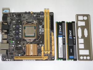 ■ ASUS H87I-Plus + Intel Core i3-4330 + Corsair DDR3 8GB 動作品 IOパネル付属 ■