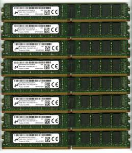 【RDIMM】DDR4-2400、ECC Registered、16GBの8枚セットで128GB、中古 　micron vlp reg サーバー用　Z440で動作確認済み　1647-13