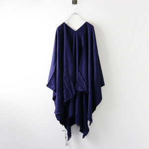 未使用 2024AW ドゥーズィエムクラス MUSE de Deuxieme Classe THE MOSHI ザモシ PONCHO ストール/ネイビー ポンチョ【2400014233087】