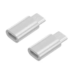 【2個セット】micro USB - Type-C変換アダプタ 1個 Micro USBメス - Type-Cオスアダプタ データケーブルアダプター データ転送 充電 アルミ合金製 小型 持ち運び便利 (シルバー)