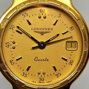 １円～■ LONGINES　QUARTZ Conquest コンクエスト 22162938 不動　ゴールドカラー　レディース　ロンジン　腕時計 【5352】