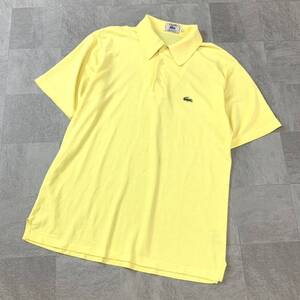 希少 90‘s IZOD LACOSTE アイゾット ラコステ 鹿子 半袖 ポロシャツ メンズ Lサイズ イエロー 海外規格 ゴルフ golf