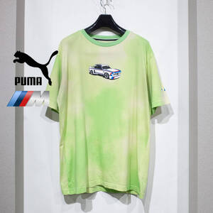 M / PUMA プーマ BMW M 1973 3.0 CSL プリント イラスト デザイン タイダイ グリーン 緑 半袖 Tシャツ ロゴ 古着 コラボ