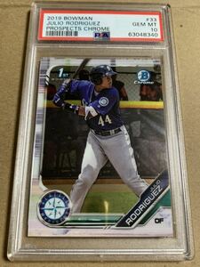 2019 bowman julio rodriguez chrome psa10