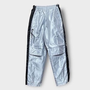 ●洗濯プレス済み● Champion チャンピオン サイドライン トラックパンツ シャカシャカ ジャージ ビッグロゴ sizeS【2818】