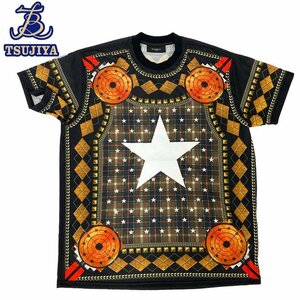 ◆大幅値下げ！★ほぼ美品★GIVENCHY ジバンシー　メンズ　Tシャツ　スター/チェック　ブラック　XXSサイズ　中古A【辻屋質店A1277】