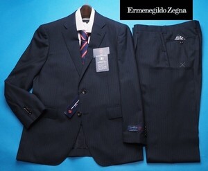 新品17.3万円 大手百貨店扱い 春夏『Ermenegildo Zegna ゼニア COOL EFFECT』ウール100% シャドーストライプ スーツAB4紺(C) 1511061