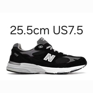 25.5cm US7.5 new balance made in USA 993 bk black USA made mr993bk