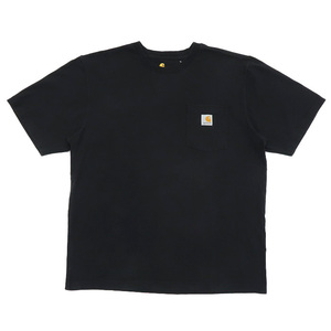 古着 カーハート CARHARTT ポケットTシャツ ワンポイント ブラック サイズ表記：L　gd80447