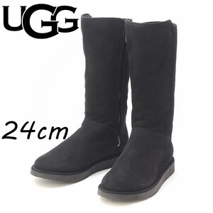 ◆UGG アグ 1009256 シープスキン ムートン ジップアップ ブーツ 黒 ブラック 7