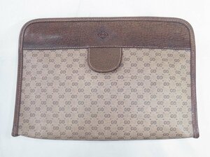 グッチ GUCCI クラッチ セカンドバッグ マイクロGG PVCレザー ブラウン ６７・０３９・５４６６　中古良品