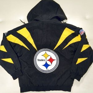 スティーラーズ 中綿ジャケット S パーカー 90s ヴィンテージ スタジャン アメフト APEX ONE NFL PROLINE Pittsburgh Steelers