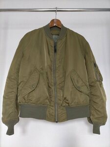 USA製 Alpha Industries アルファ MA-1 フライトジャケット size-L カーキ ★L-2Bミリタリー古着