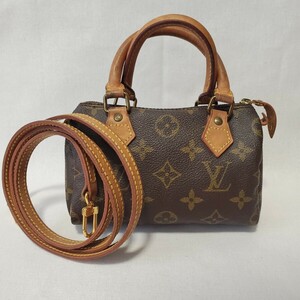 美品 LOUIS VUITTON モノグラム M41534 TH1902 ミニスピーディ 2WAY ストラップ付き ハンドバッグ