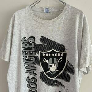 90s STARTER スターター USA製 ロサンゼルス レイダース Tシャツ M 大判プリント シングルステッチ NFL オフィシャル 古着 ヴィンテージ