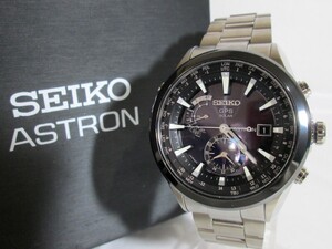 1000円スタート 腕時計 SEIKO ASTRON セイコー アストロン GPS SOLAR 7X52-0AA0 電波ソーラー デイト ブラック文字盤 箱/付属品有 TOO H743