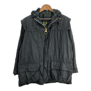 90年代 イングランド製 Barbour バブアー DURHAM ダーハム オイルドジャケット ブラック (メンズ C42/107CM) 中古 古着 R3550