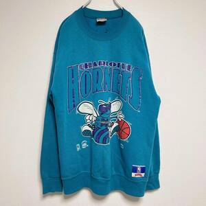 希少 90s NBA シャーロット ホーネッツ スウェット USA製 Lサイズ CHARLOTTE HORNETS