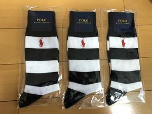 送料込 新品 POLO 靴下 ポロ ラルフローレン メンズ ソックス 紳士 3足セット 25-27cm L2