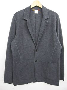 Paul Smith ポールスミス ウール100% テーラードジャケット ニット ストレッチ グレー 2B メンズ LARGE 身幅約55cm 着丈約73cm 