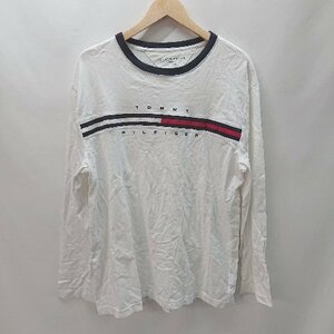 ◇ TOMMY HILFIGER トミーヒルフィガー テニス カジュアル スポーツ 長袖 ロングシャツ サイズXL ホワイト系 メンズ E