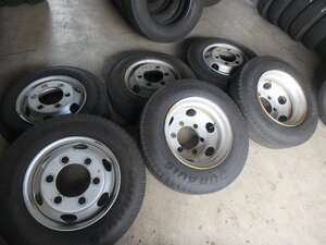 H44 バリ溝 送料無料【205/80R17.5 120/118】ブリヂストン R205 夏タイヤ ホイールset 6本 TOPY DM2P 17.5×6.00 115-9CS 6H