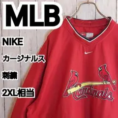 【MLB】NIKE カージナルス 刺繍 プルオーバー ナイロン 2XL相当