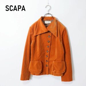 SCAPA スキャパ スウェード調ボタンジャケット テラコッタオレンジ40 YC34