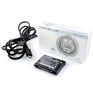 《極上美品》 コンパクトカメラ CASIO EXILIM EX-ZR60 WE ホワイト カシオ コンデジ k2704