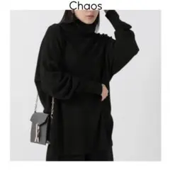 Chaos クレーニットタートルネック ブラック　カオス　ゆったり　カシミヤ