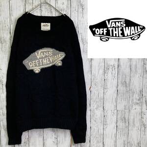 VANS OFF THE WALL★バンズ オフザウォール★クルーネック ロゴ ニット★サイズM　65-193