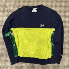 FILA トレーナー M ネイビー/イエロー/グリーン　xlarge