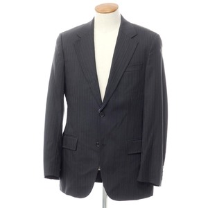 【中古】ヒューゴボス HUGO BOSS ウール ストライプ テーラードジャケット チャコール【サイズ46】