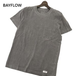 BAYFLOW ベイフロー 春夏 半袖 ウォッシュ加工★ ポケット カットソー ポケTシャツ Sz.2　メンズ グレー　C4T04588_5#D