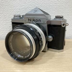 動作未確認 / ニコン Nikon F 一眼レフ フィルム カメラ シルバー / NIKKOR-S Auto 1:1.4 f=58mm レンズ セット ケース付き